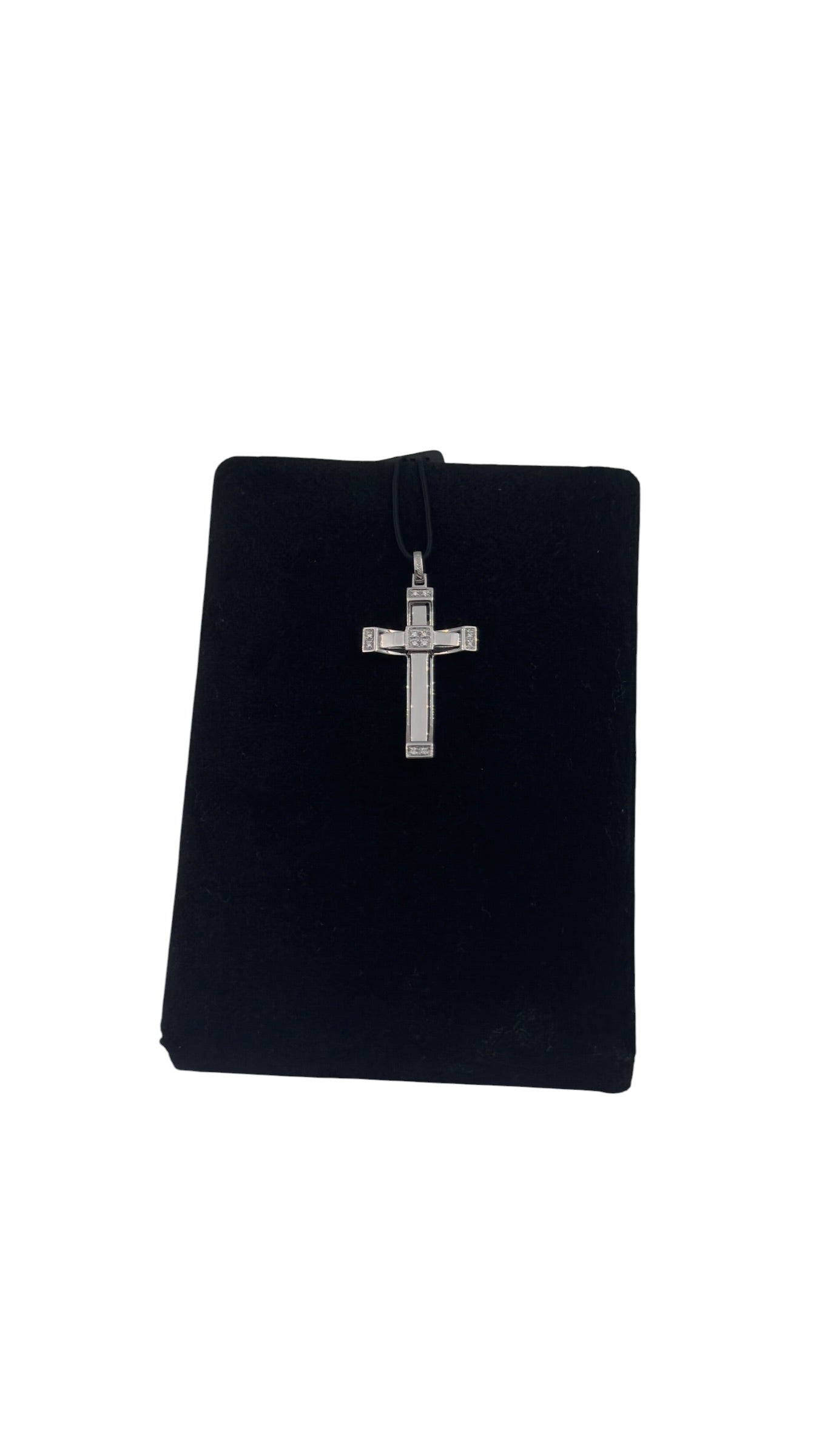 Ciondolo Zancan Croce in oro bianco 18kt e diamanti, 0.14ct - EPE082B