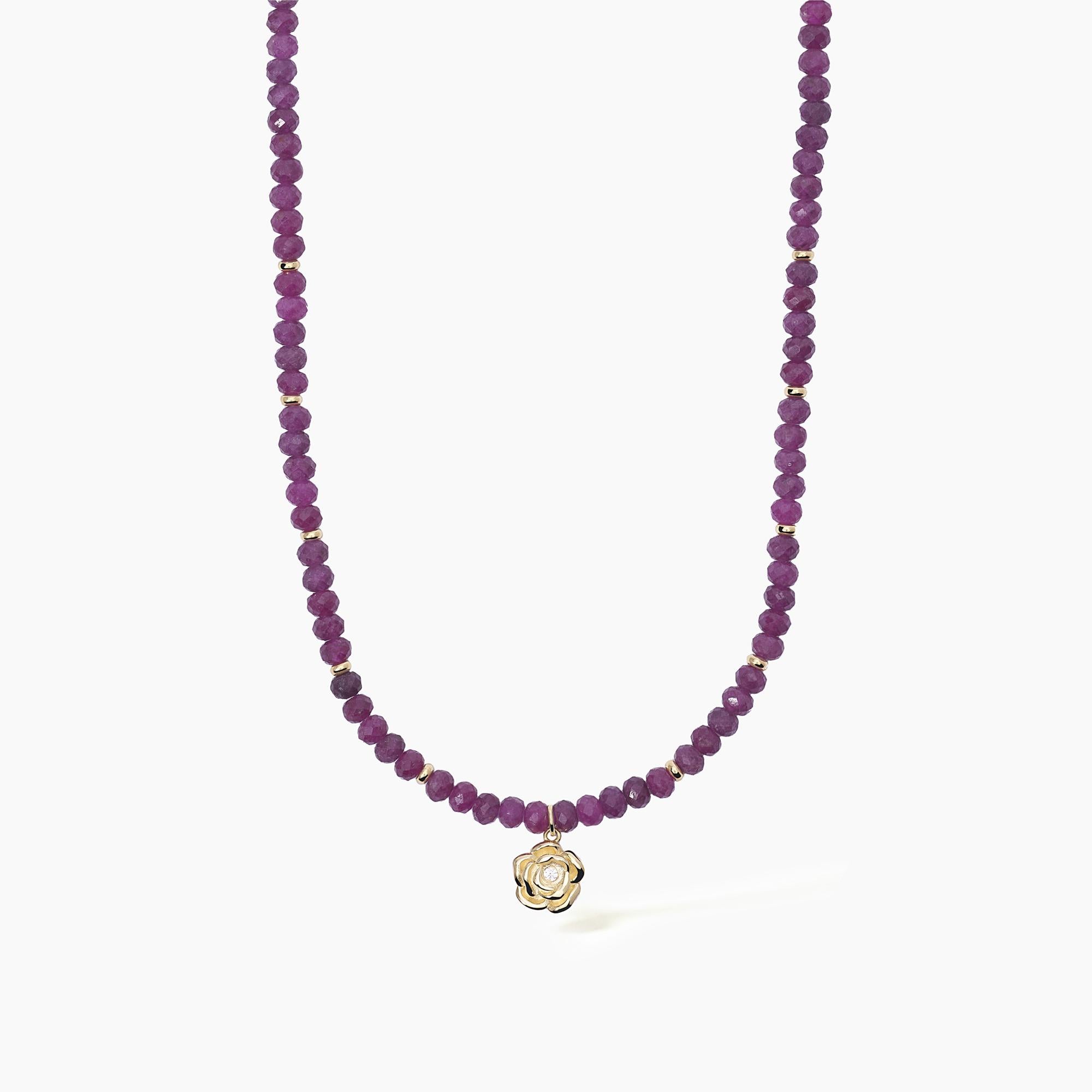 Mabina Woman - Choker with rubies and LA VIE EN ROSE pendant - 553518