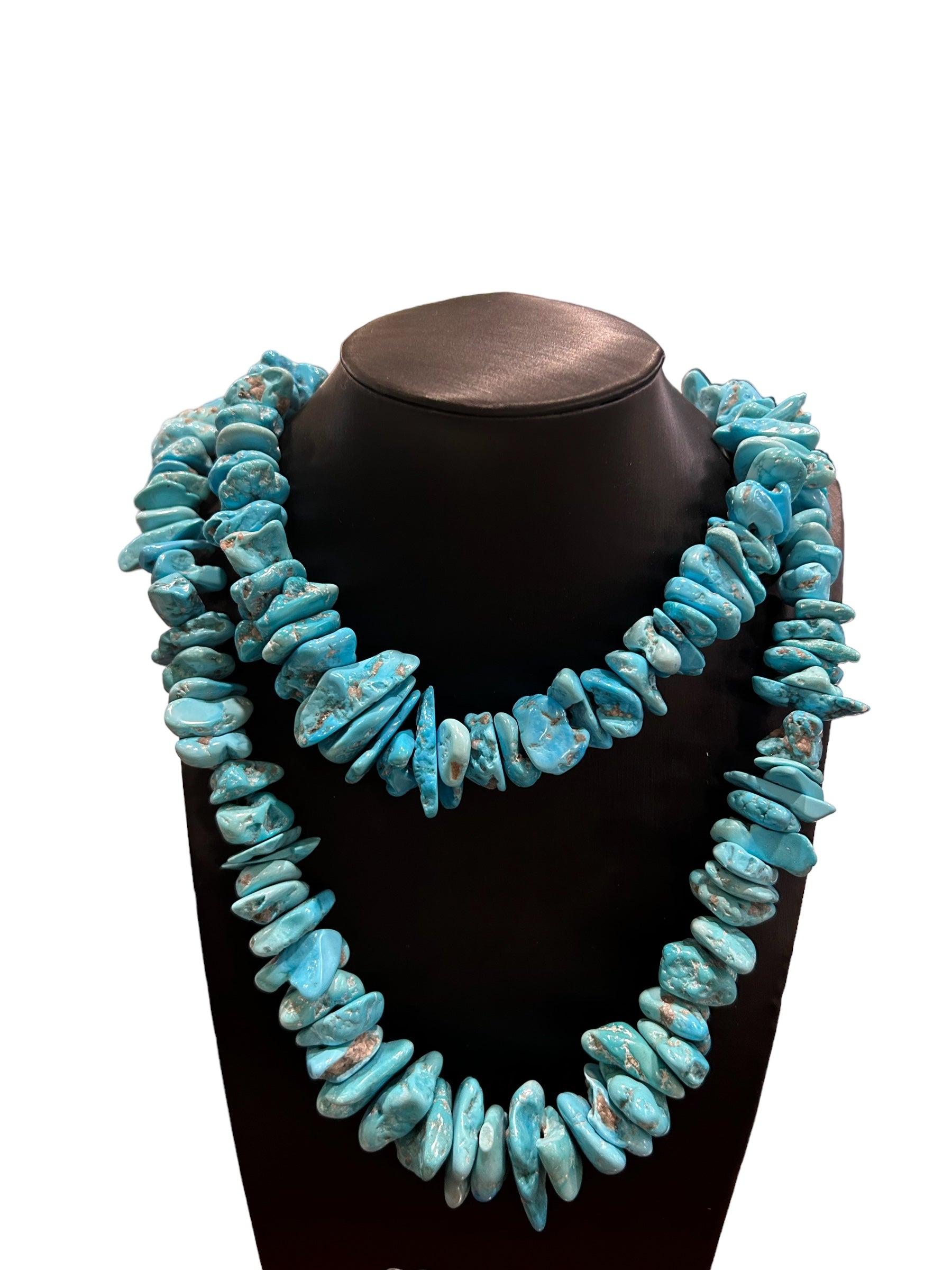 Mazza - Collier avec deux rangs de pierres turquoise - CL TURQUOISE