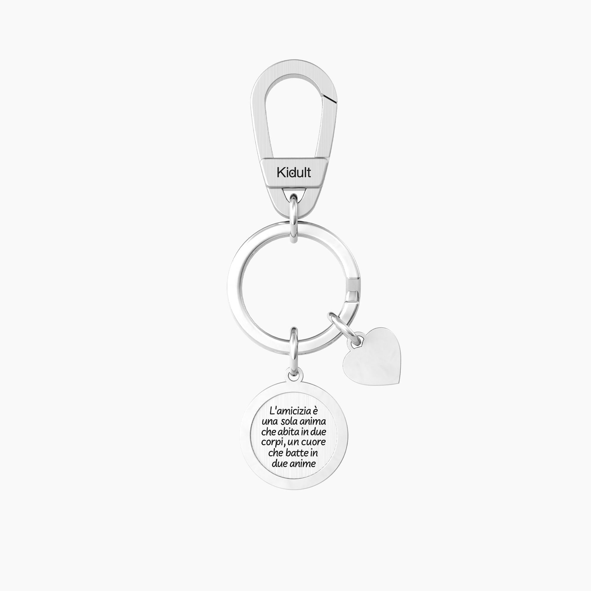 Steel key ring with pendant and phrase FRIENDSHIP IS ONE SOUL... ARISTOTLE - 781014