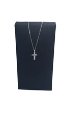 Collana Zancan croce in oro bianco 18kt, diamanti bianchi e diamanti neri - EC909B