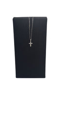 Collana Zancan con croce da uomo in oro bianco 18kt e diamanti, 0.23ct - EC911B