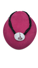 LUCEDEIMIEIOCCHI Choker multifilo in argento dorato, spinelli neri e cammeo naturale - LDMO 798 COL