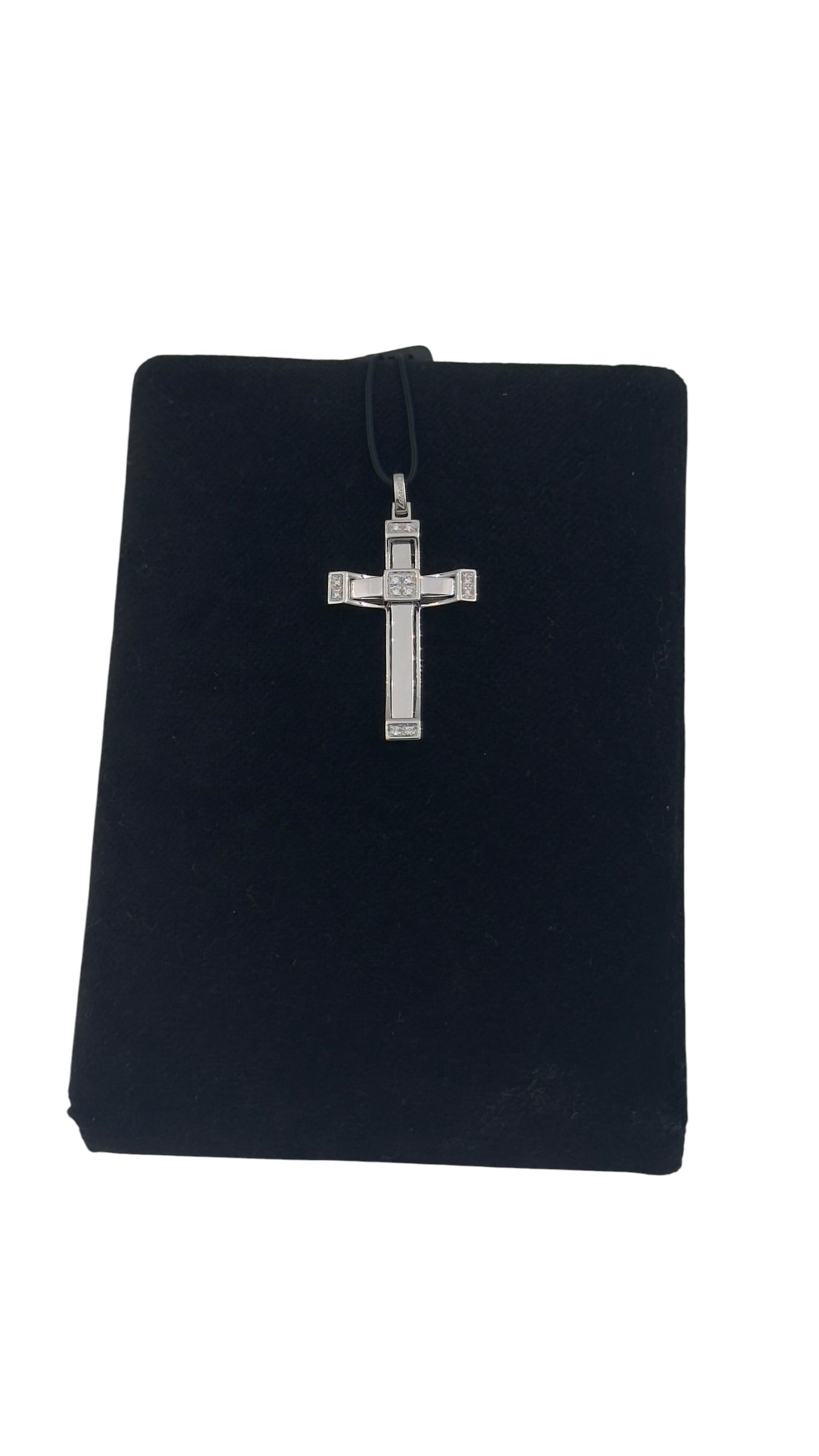 Ciondolo Zancan Croce in oro bianco 18kt e diamanti, 0.14ct - EPE082B