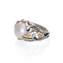 Stardust ring dome with pearl - AN617