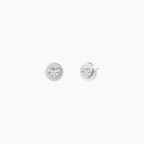 Boucles d'oreilles lobe rond avec coeurs et cristaux blancs
 COEURS ET ÉTOILES - 761006
