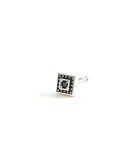 Mabina Men - SQUARE SINGLE EARRING WITH BLACK AGATE - 563484