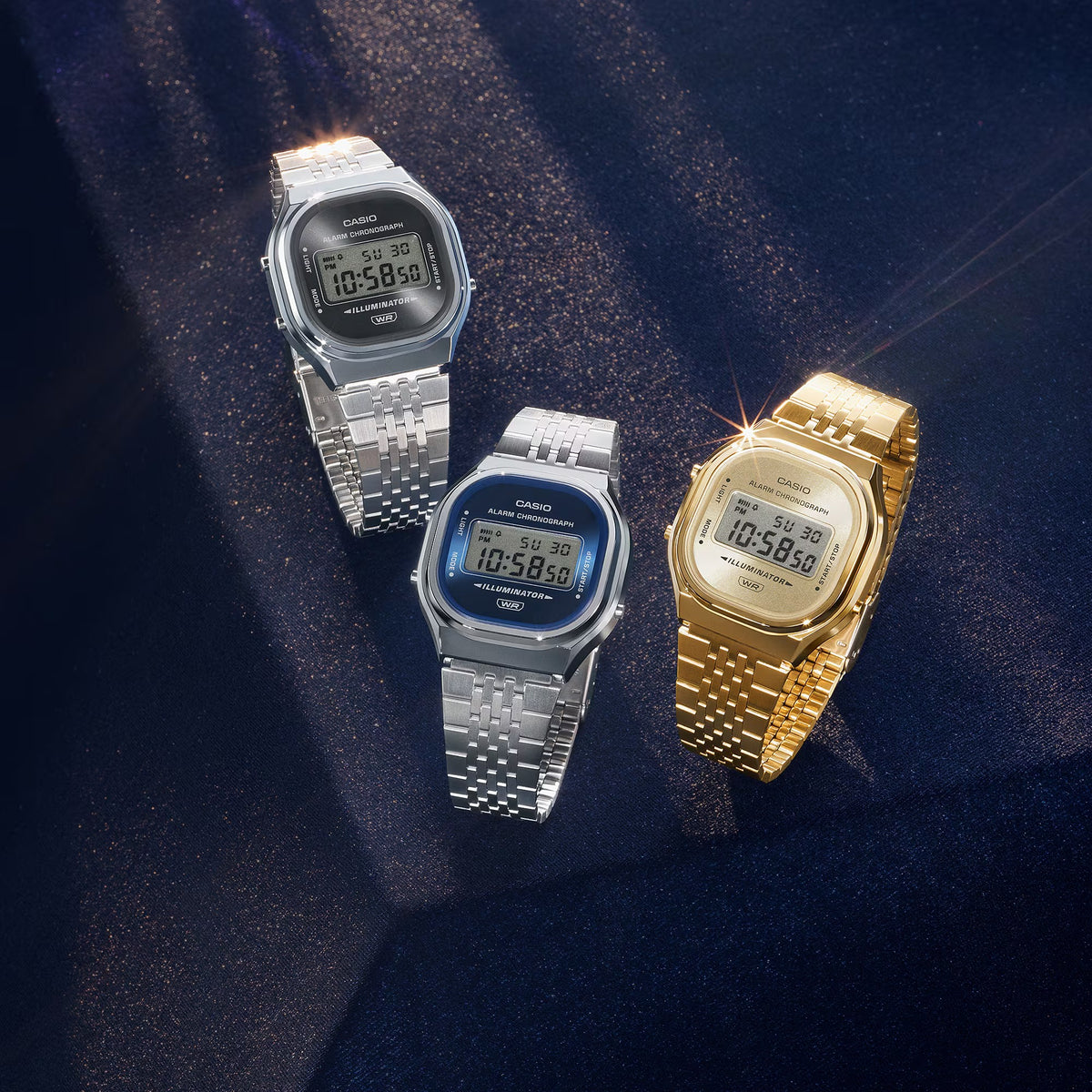 OROLOGIO CASIO digitale unisex, collezione Vintage, quadrante blu scuro, 37mm - A140WE-2AEF