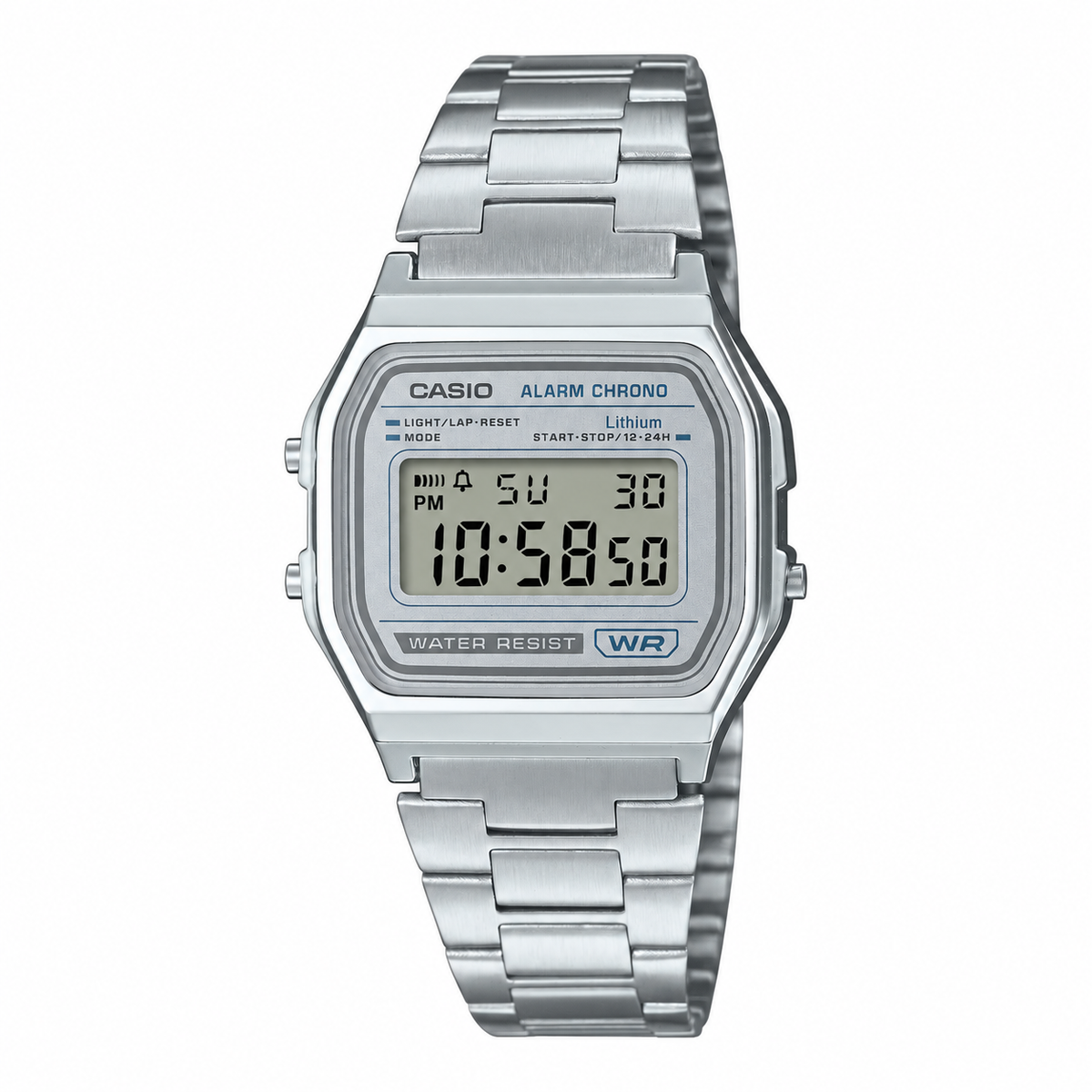 Orologio Casio collezione Iconic, total silver, Genere Unisex, 37mm - A158WEA-7EF