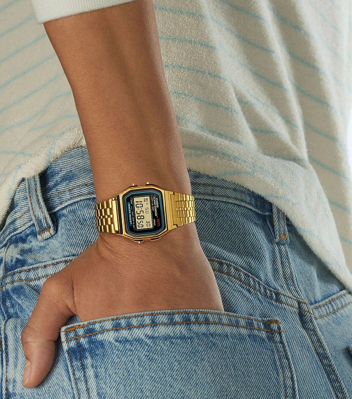 Casio Vintage Iconic Collection Uhr, Unisex, komplett aus Gold, analog/digital, 33 mm – A159WGEA-1EF