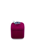 Diana - Veretta in oro bianco 18kt, diamanti e 5 zaffiri - AN D. 90-5B ZA