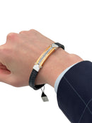 Bracciale Barakà in caucciu', oro giallo e oro bianco 18kt, e diamanti - BR21324