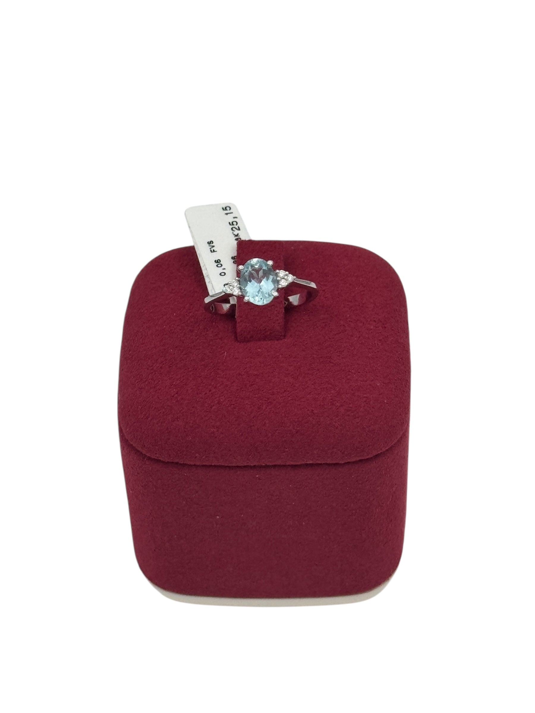 Diana - Anello in oro bianco 18kt, acquamarina e diamanti - AN D.ACQM 12