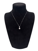 Diana - Collana in oro bianco 18kt, con mosaico di diamanti e perla centrale giapponese - CLPBR086MINI