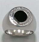 Anello Pianegonda in argento unisex con onice nera - AA010563