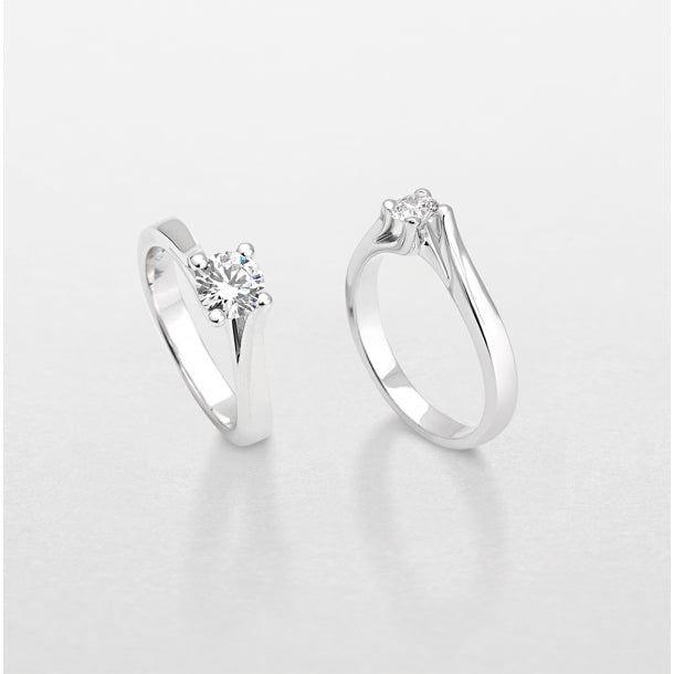 ANELLO SOLITARIO GIORGIO VISCONTI ORO BIANCO 18KT E DIAMANTI, 0.52CT - AB12437D
