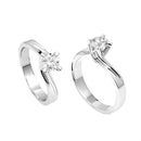 Anello Solitario Giorgio Visconti in oro bianco e diamante centrale, 0.23ct - AB12680D