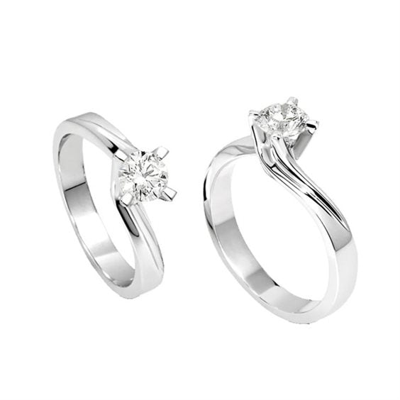Anello Solitario Giorgio Visconti in oro bianco e diamante centrale, 0.23ct - AB12680D