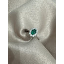 Anello Giorgio Visconti in oro bianco, giro di diamanti e smeraldo centrale, 0.51ct di smeraldo - AB13092AS