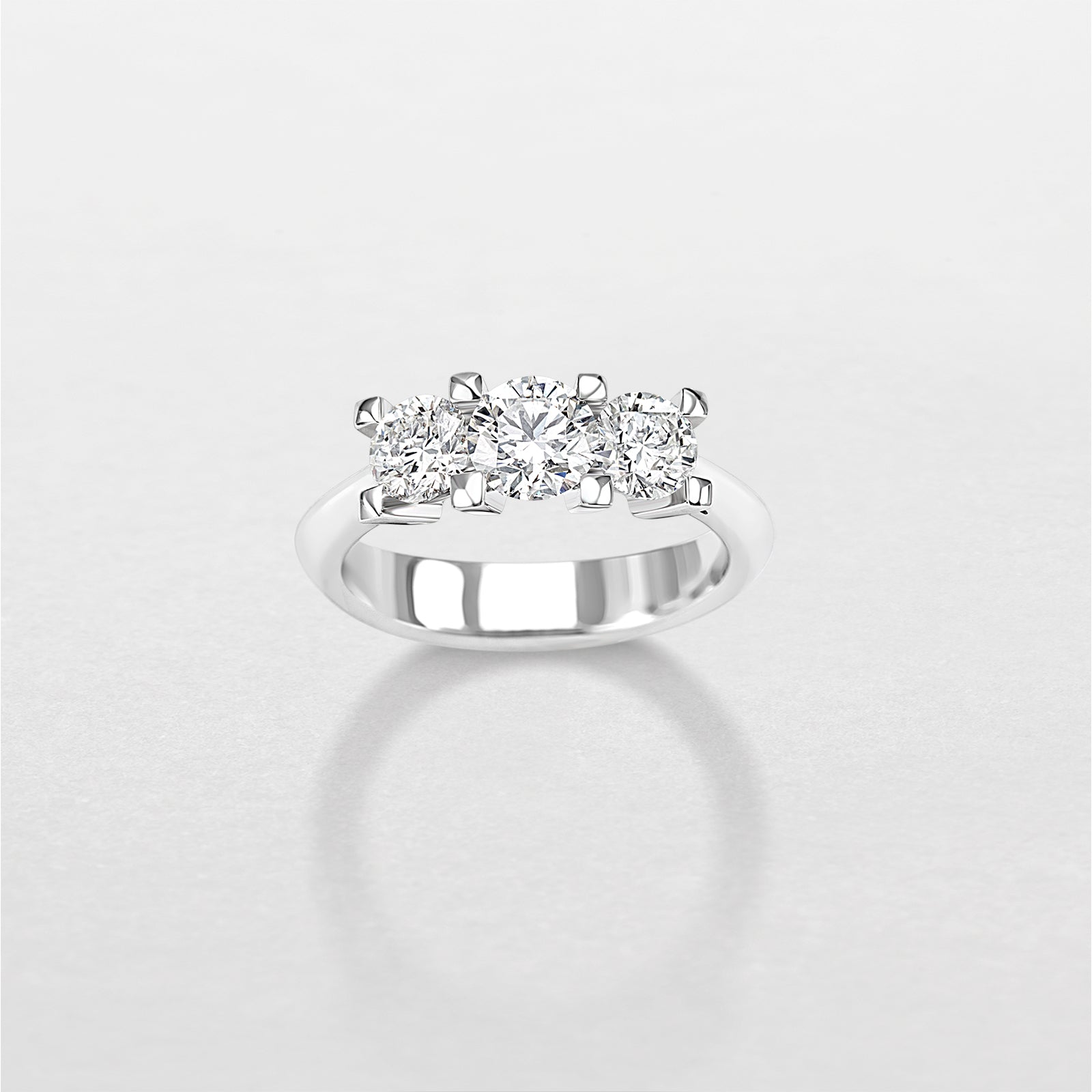 Anello Trilogy giorgio visconti in oro bianco 18kt e diamanti, 0.55ct - AB15383UB