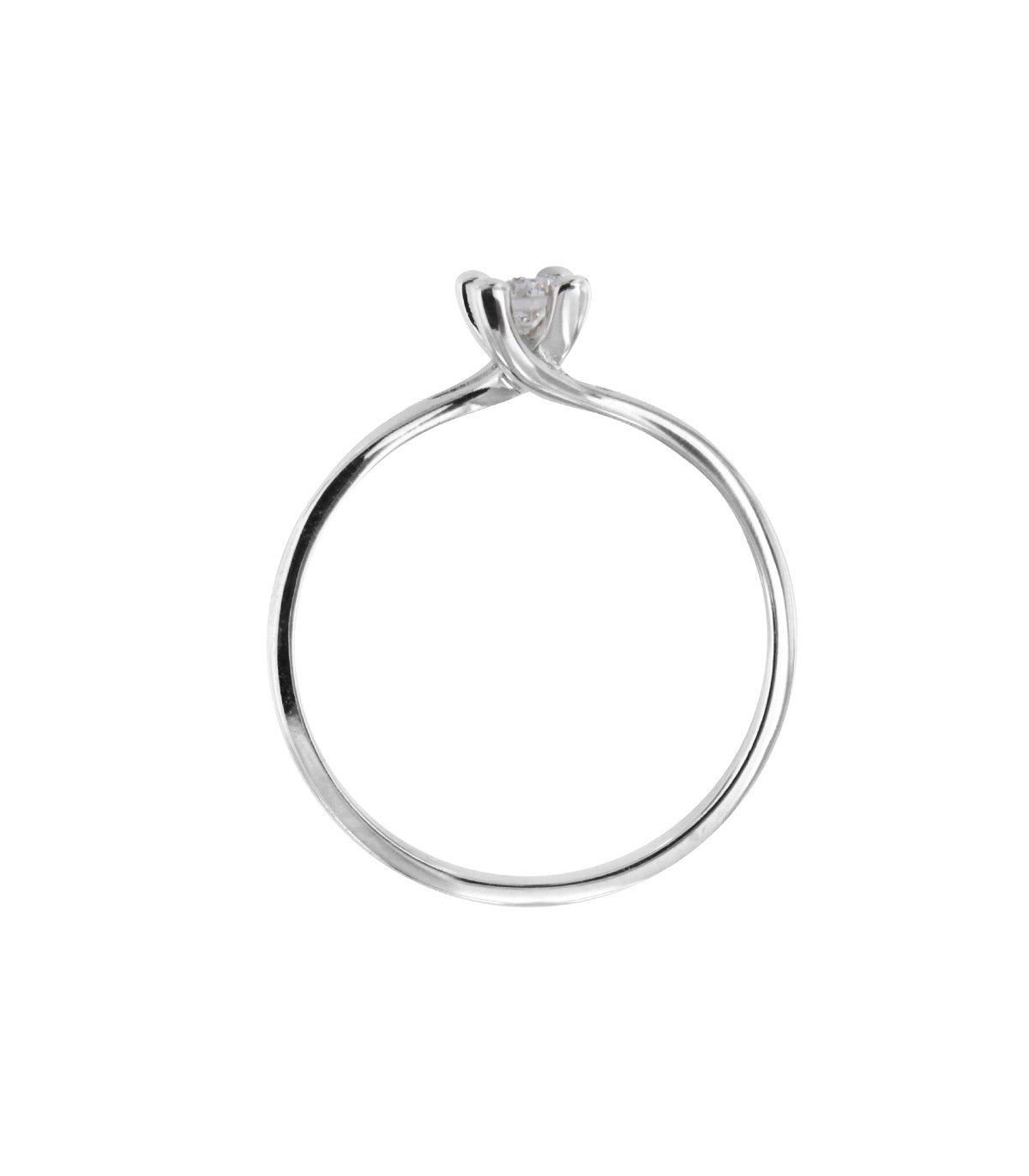 Anello solitario in oro bianco con diamante 0.15ct - AB15554C