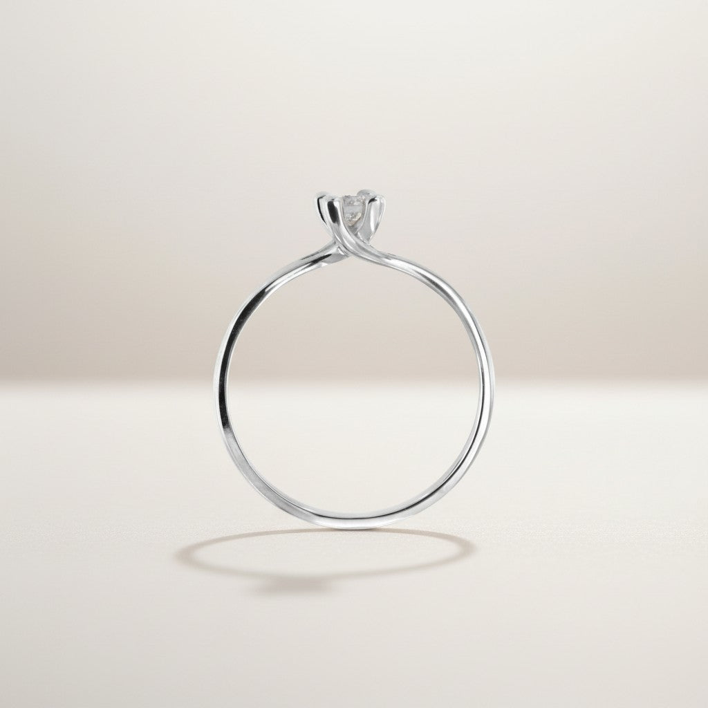 White gold solitaire ring with 0.15ct diamond - AB15554C