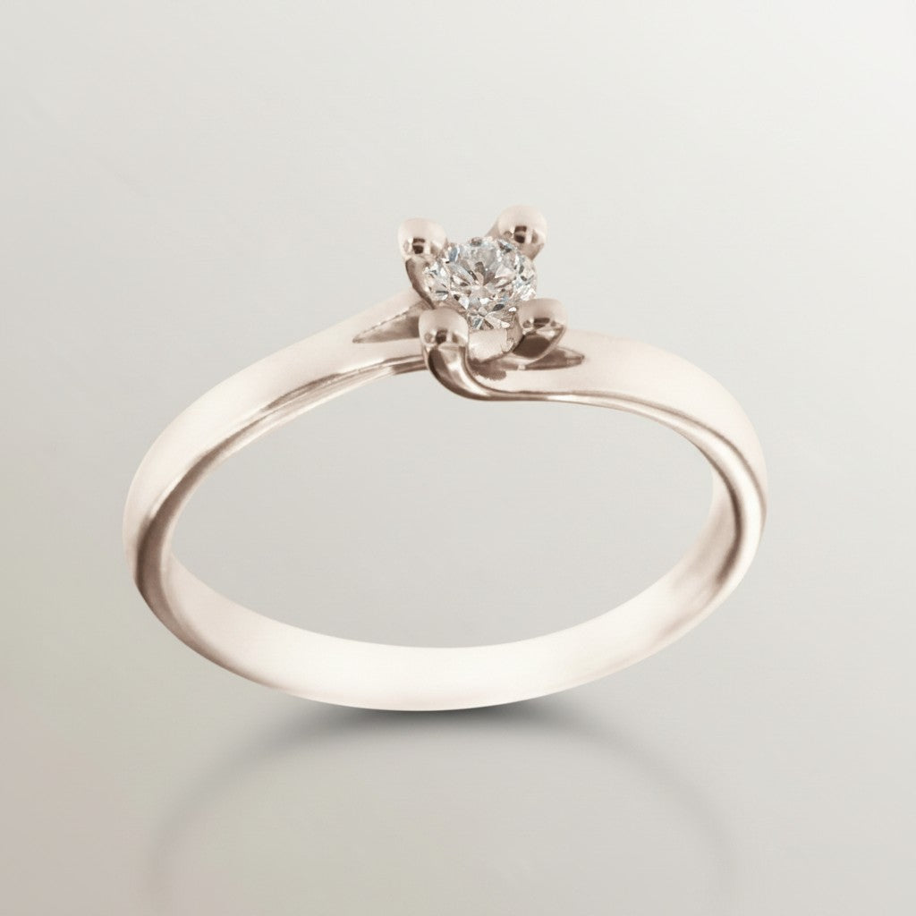 White gold solitaire ring with 0.15ct diamond - AB15554C
