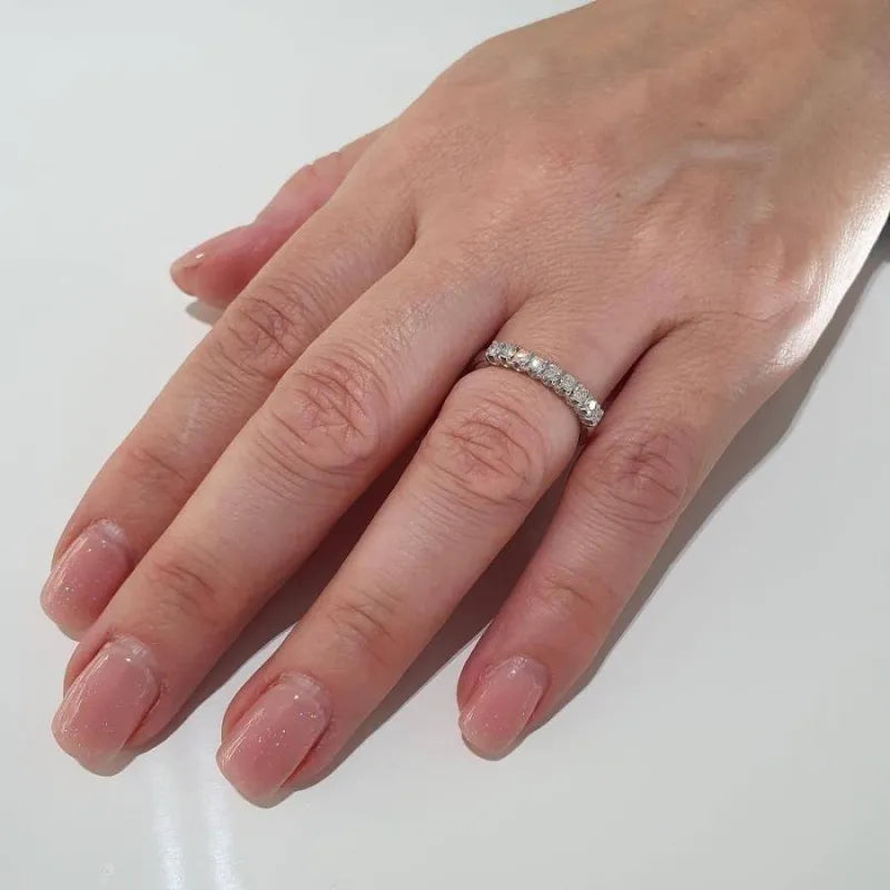 ANELLO VERETTA A 9 DIAMANTI GIORGIO VISCONTI IN ORO BIANCO 18kt, 036ct - AB16009B