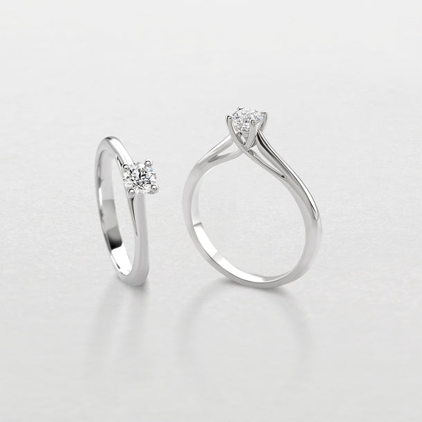 ANELLO SOLITARIO GIORGIO VISCONTI ORO BIANCO 18KT E DIAMANTI, 0.20CT - AB16261B