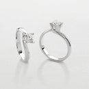 Anello solitario Giorgio Visconti in oro bianco con diamante centrale, 0,41ct - AB16295E