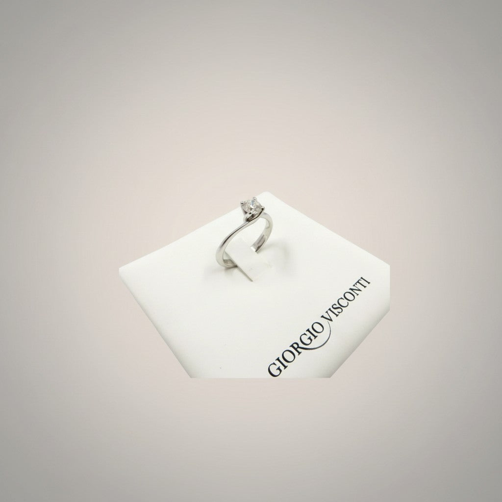 Anello solitario Giorgio Visconti in oro bianco e diamante, 0.51ct - AB16604G