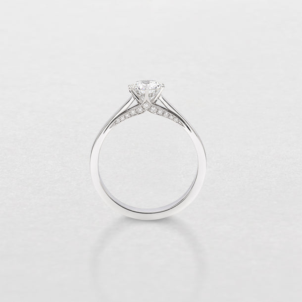Anello solitario oro bianco diamanti, 0.25ct - AB16607D