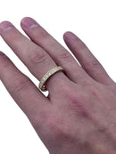 Anello Spadarella in argento dorato, unisex, fede con zirconi bianchi - AN760