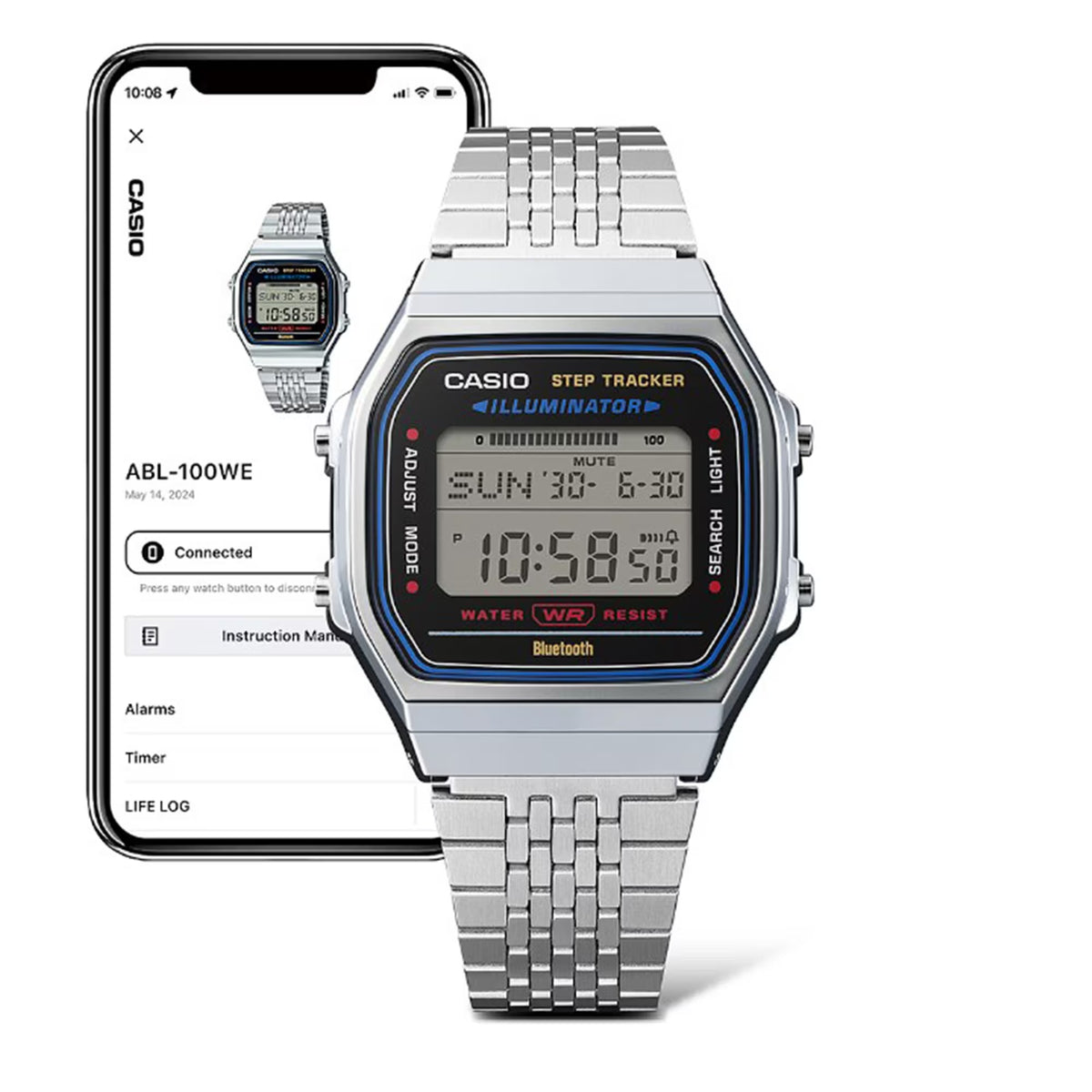 OROLOGIO CASIO UNISEX, digital watch collezione ICONIC, 42mm - ABL-100WE-7AEF