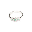 Anello Trilogy Giorgio Visconti  in oro bianco 18kt, diamanti e tre smeraldi centrali, 0.26ct di smeraldi - ABX16703S