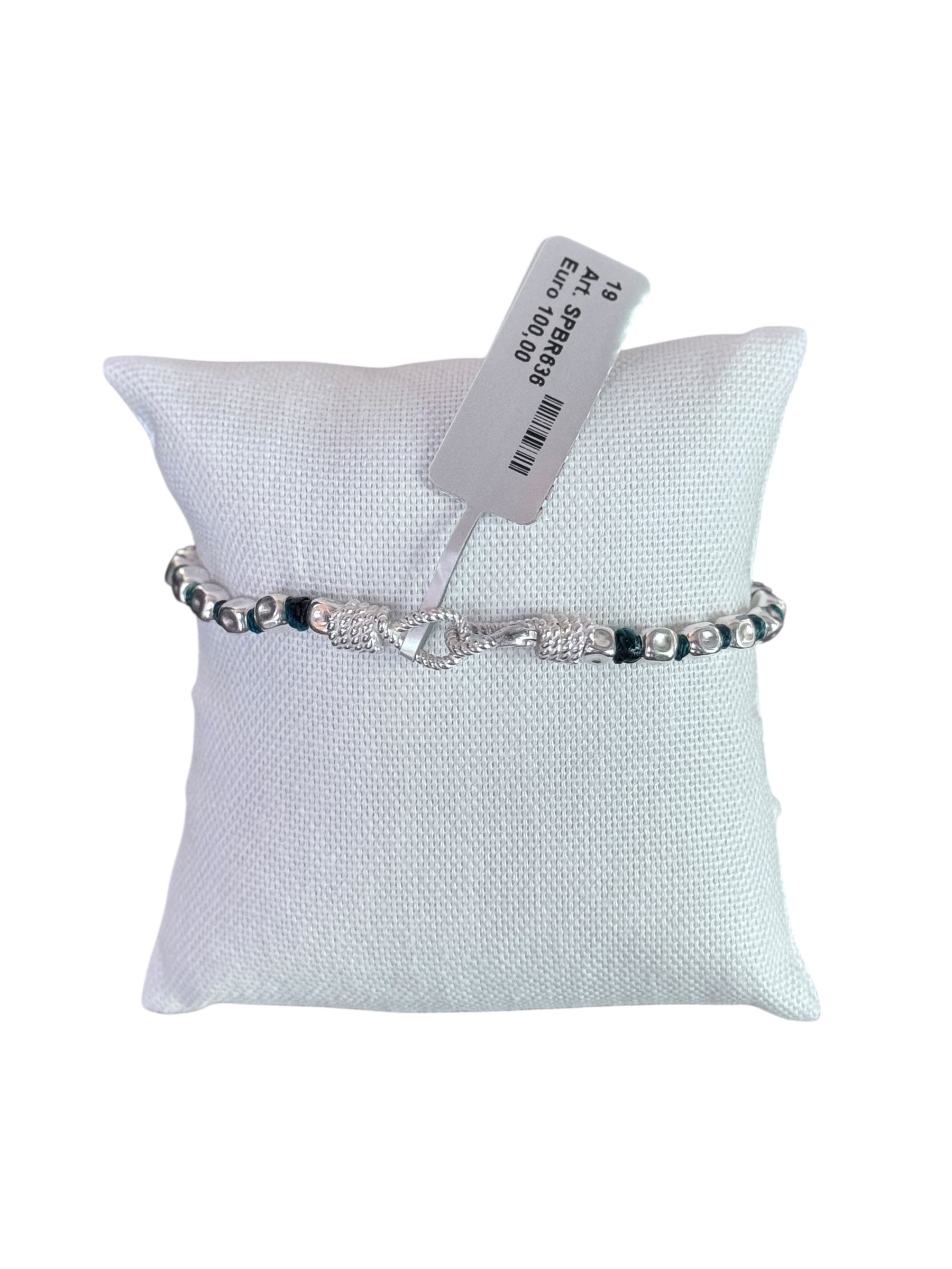 Bracciale Spadarella corda in argento e nylon, unisex, color verde gucci - SPBR636-verde gucci