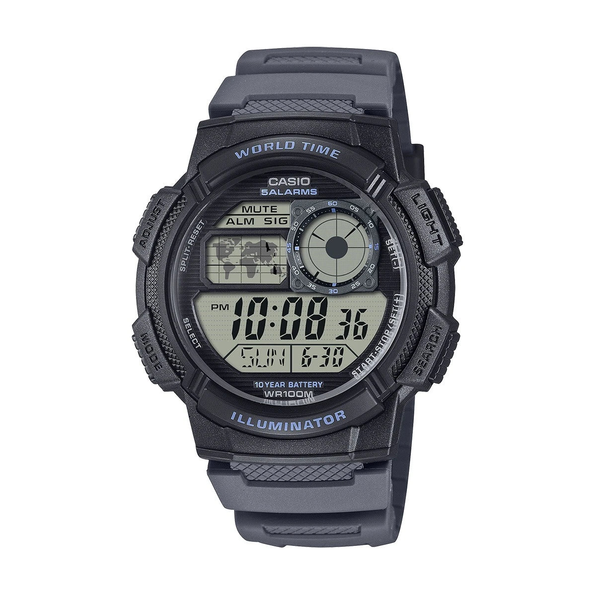 Uhr aus der CASIO-Kollektion, Herrenmodell, Digital und Weltzeit, 45 mm – AE-1000W-8AVEF