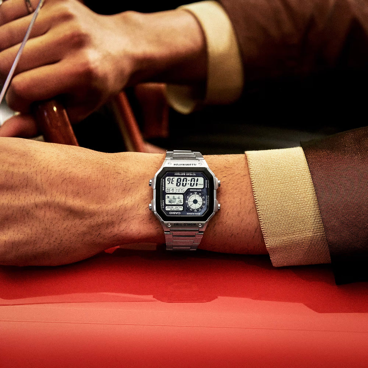 Casio Timeless Collection Analog-Digital World Time Watch, 42mm - AE-1200WHD-1AVEF