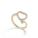 Golay - Medium Heart Ring in rose gold with diamonds, 0.18ct - AFCU003DI1