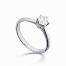GOLAY - ANELLO SOLITARIO A 6 GRIFFE IN ORO BIANCO 18KT E DIAMANTE CENTRALE, Cert. gemmologico, 0.51ct - AGI1830SJ