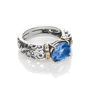 Anello De Nobili Polvere di Stelle cerchietto pietra ovale, quarzo blu - AN1124-Azz