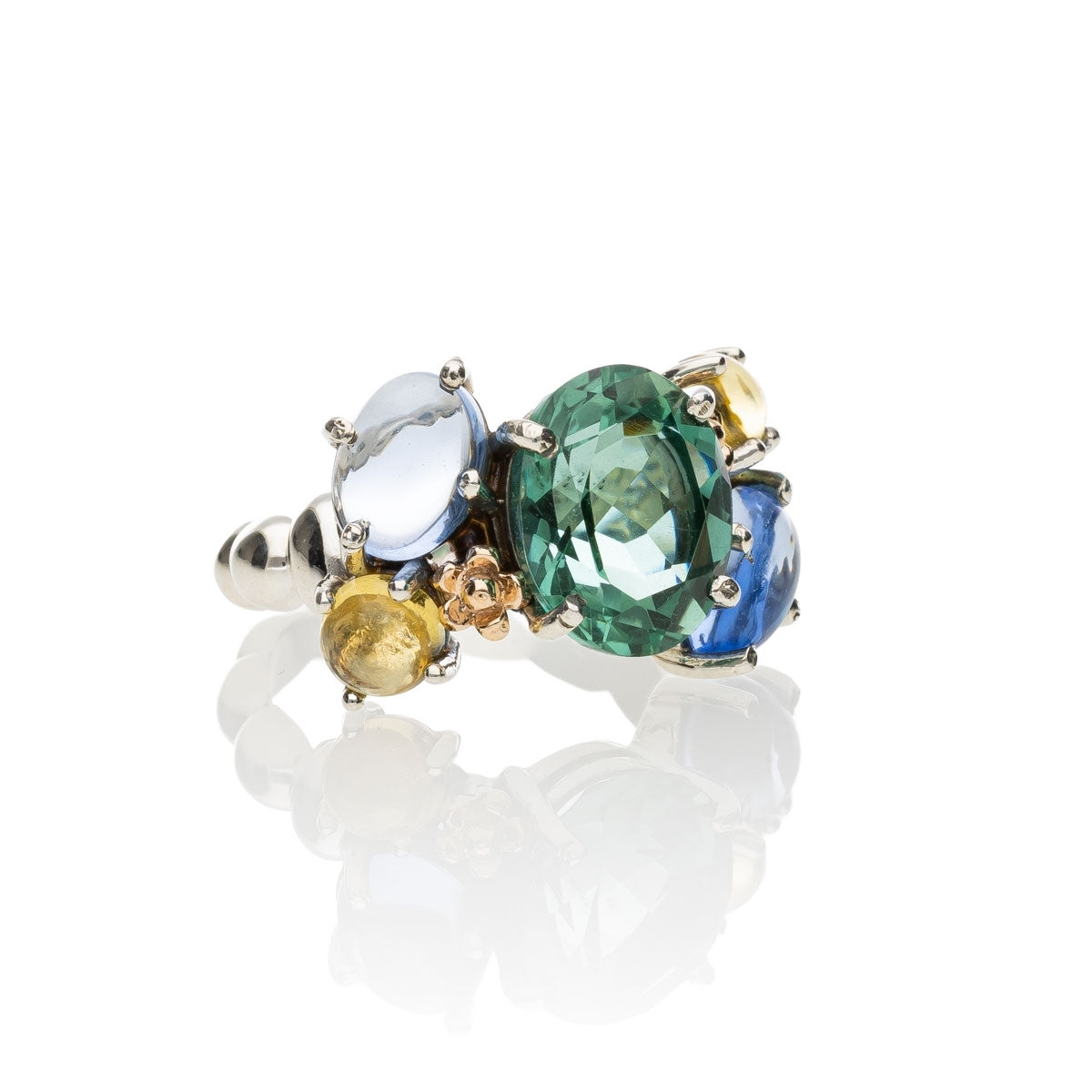 Anello De Nobili collezione Positano, pietra ovale verde - AN3023-Ver