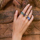 Anello De Nobili collezione Positano, pietra ovale verde - AN3023-Ver