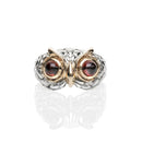 Anello De Nobili Civetta basic micro, con occhi quarzo granato rosso - AN725-Ros