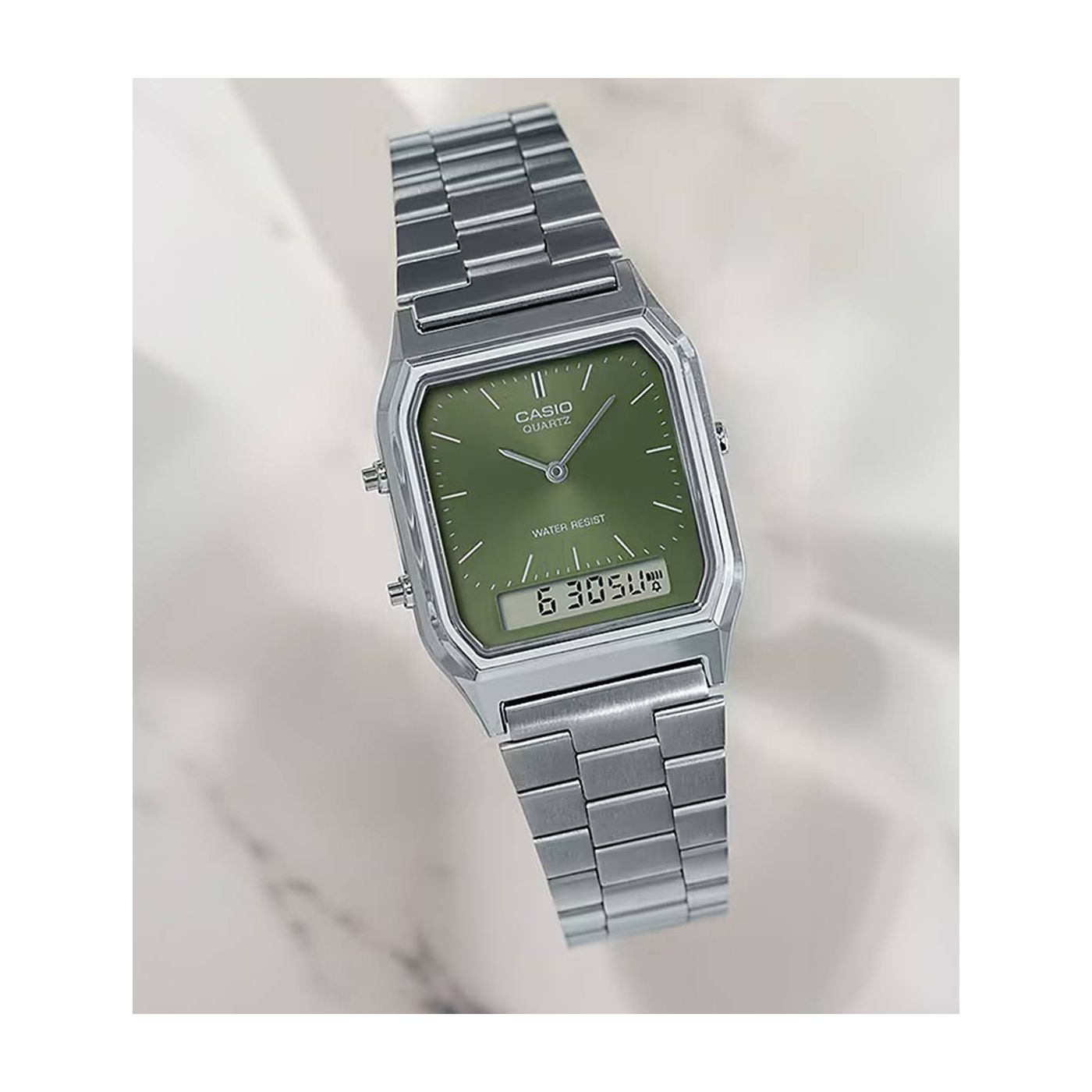 CASIO Vintage AQ-230 Series, QUADRANTE VERDE, 30mm - AQ-230A-3AMQYES