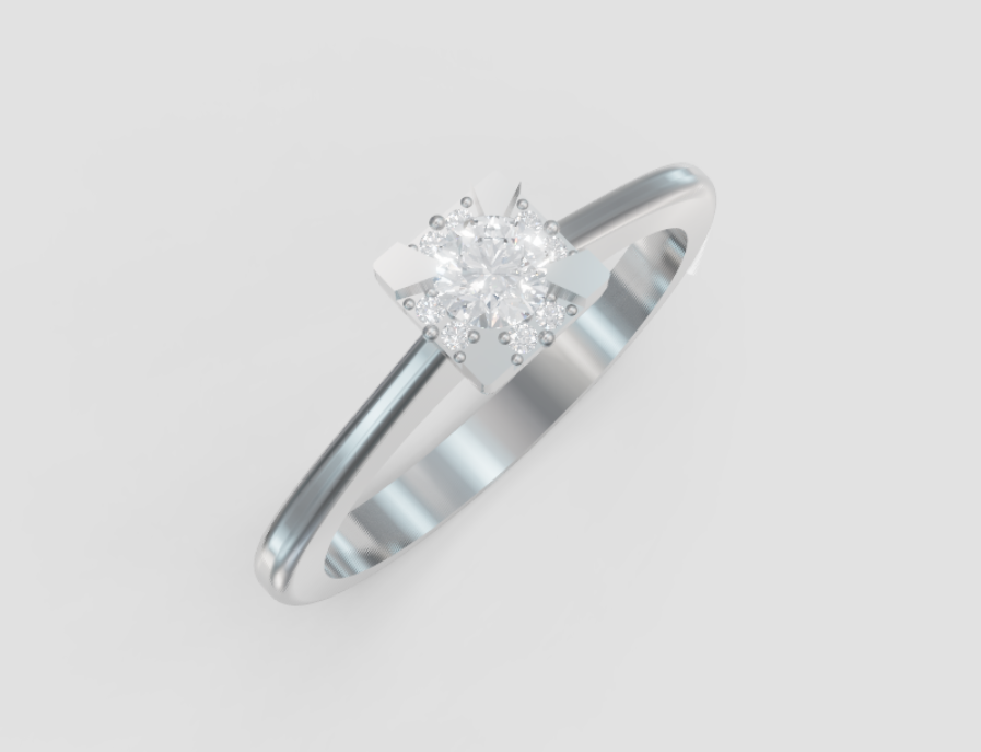 GOLAY - ANELLO SOLITARIO IN ORO BIANCO 18KT E DIAMANTE CENTRALE, 0.20ct - ASL00XDI020