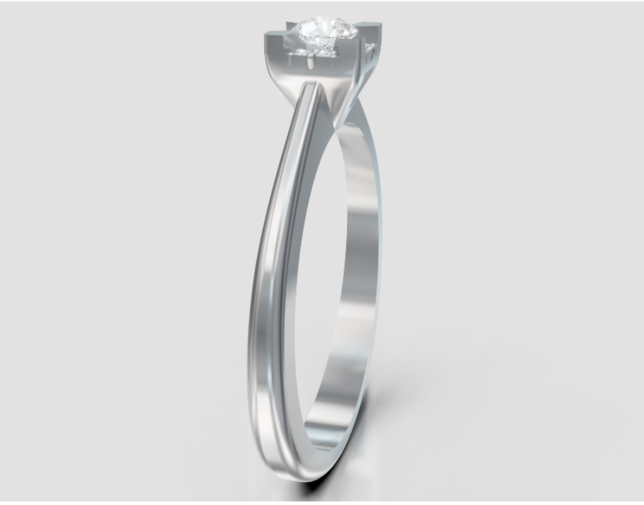 GOLAY - ANELLO SOLITARIO IN ORO BIANCO 18KT E DIAMANTE CENTRALE, 0.20ct - ASL00XDI020