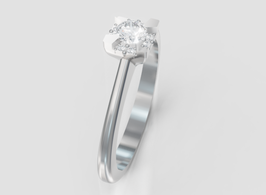 GOLAY - ANELLO SOLITARIO IN ORO BIANCO 18KT E DIAMANTE CENTRALE, 0.20ct - ASL00XDI020