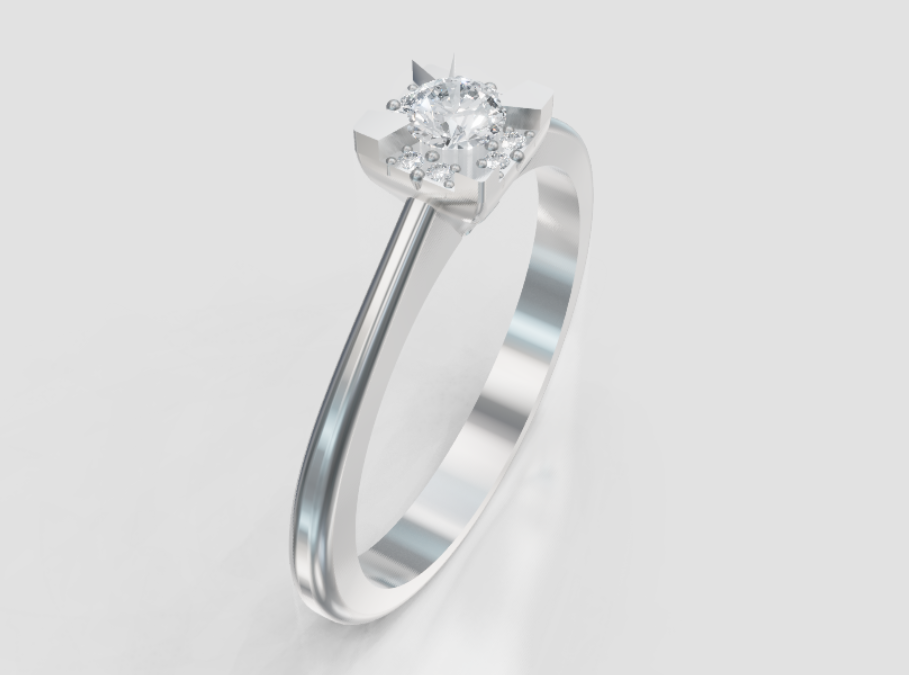 GOLAY - ANELLO SOLITARIO IN ORO BIANCO 18KT E DIAMANTE CENTRALE, 0.20ct - ASL00XDI020