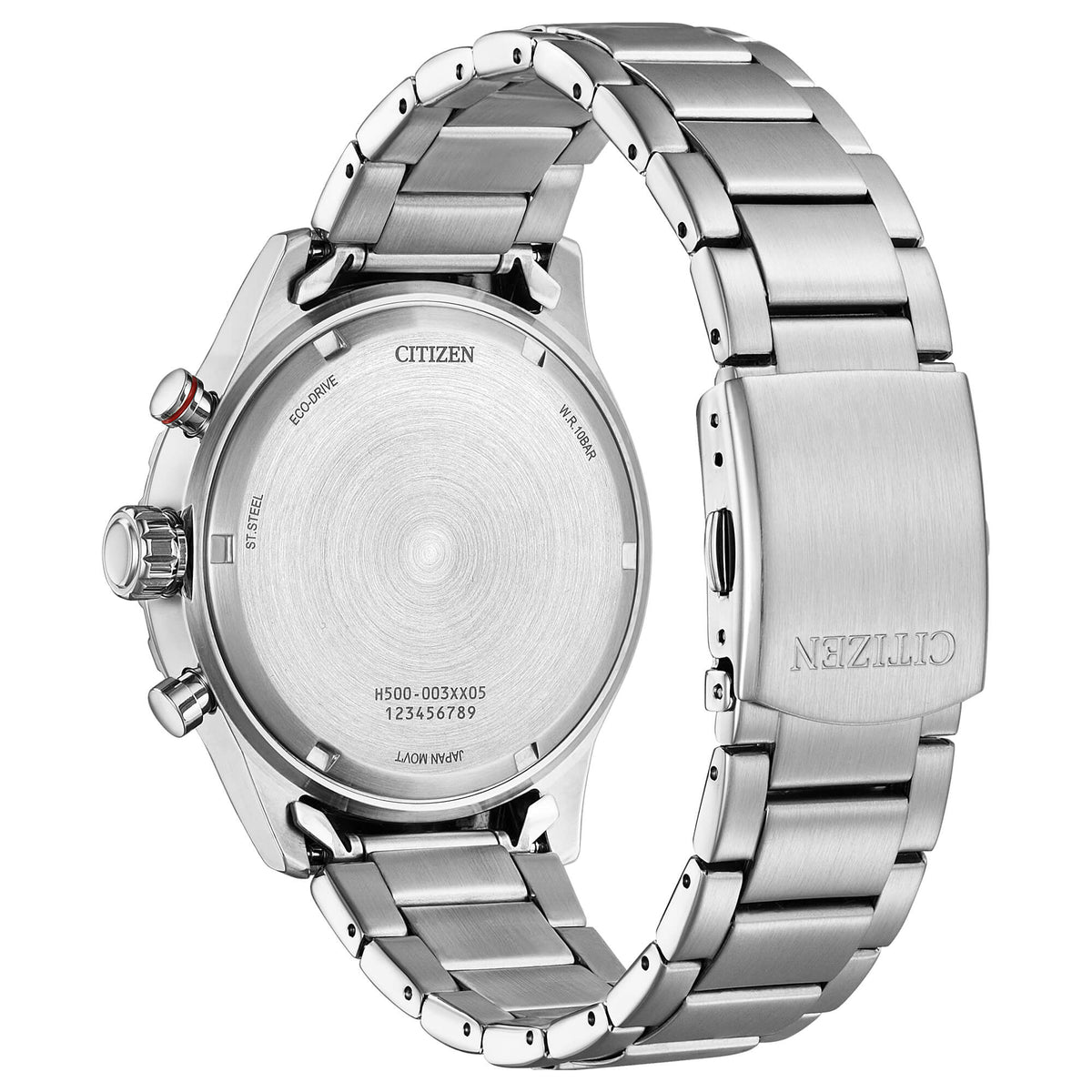 Orolgio Citizen Outdoor Crono, cronografo Eco-Drive quadrante nero, 43mm - AT2520-89E